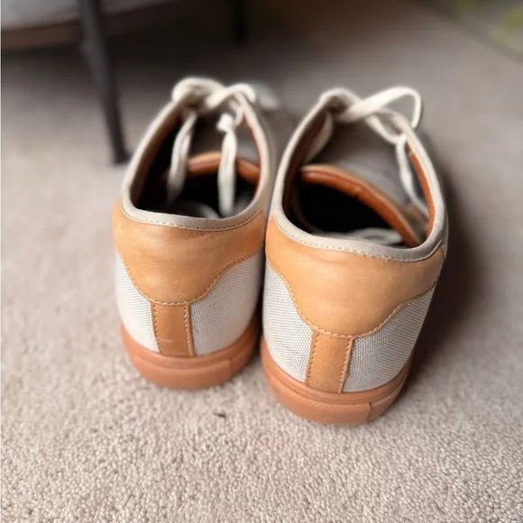 Portland Leather - Patina Canvas & Leather Low Top Sneakers 9.5 Tan & Brown - Picture 4 of 7